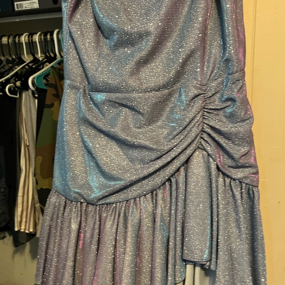Blonde-Tees Shimmering Purple Dress